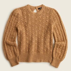 J. Crew - Balloon-sleeve Cable-knit Sweater - Pale Clay
